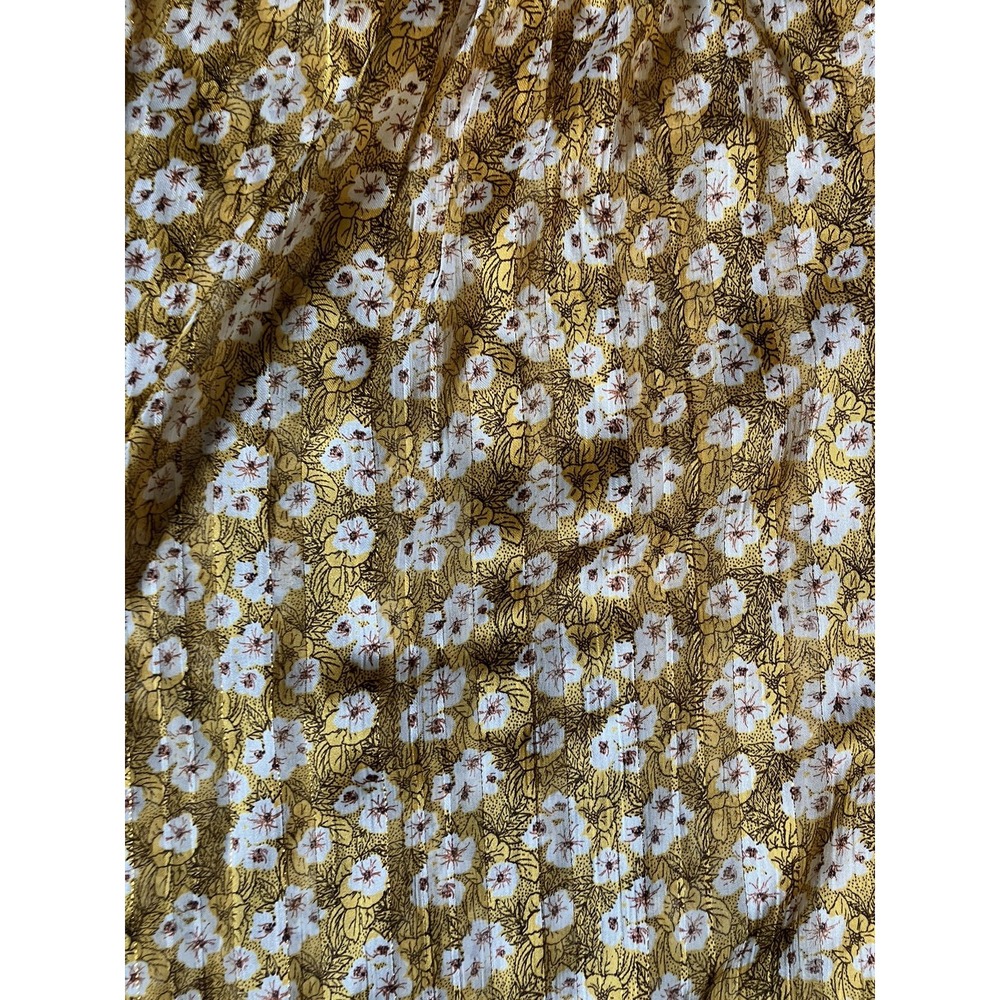 Pleione gold metallic Lightweight Round Neck 3/4 Sleeve Loose Blouse Sz Large - Picture 2 of 4